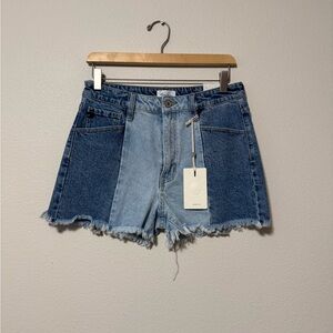 NWT KanCan Two-Tone Blue Jean Shorts